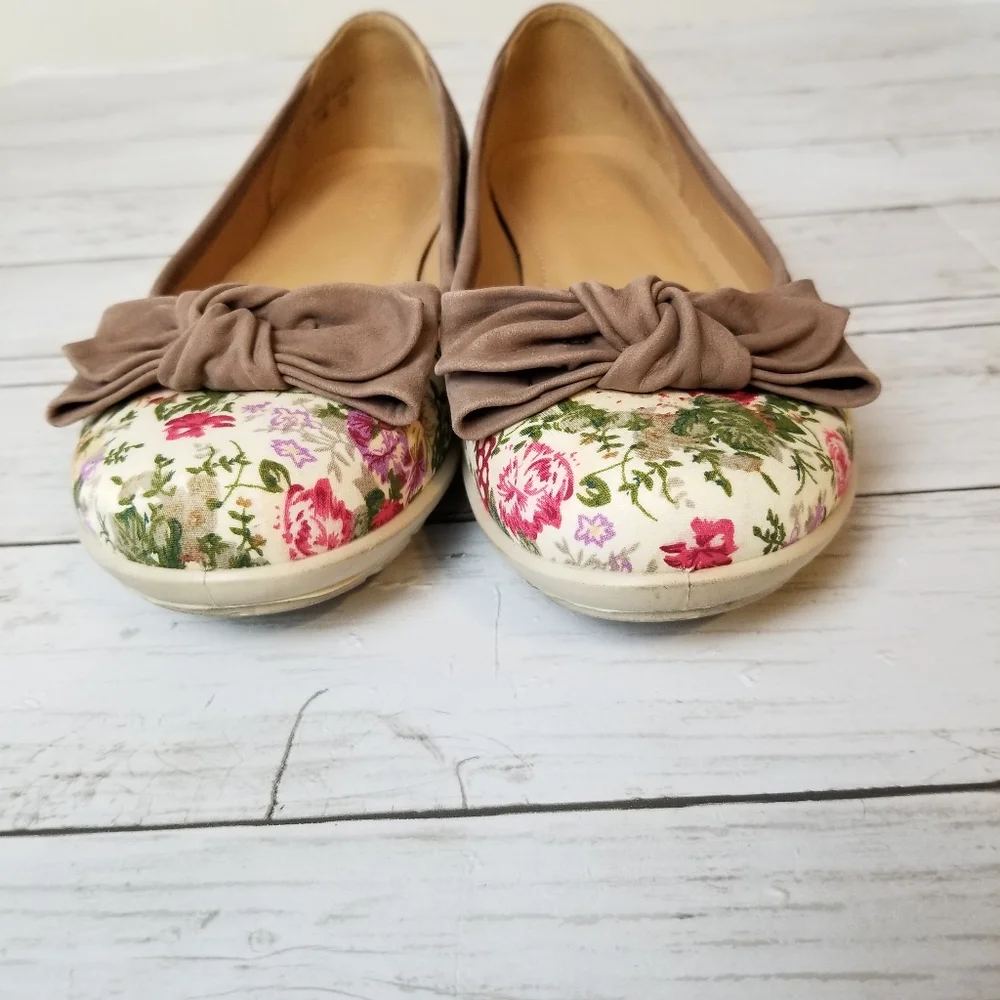 Hotter Comfort Concept Jewel Floral Bow Slip On Ballet Loafers